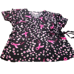 Breast cancer awareness scrub top sz. Large
